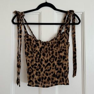 Reformation Blanca Top in Leopard